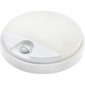 Sansh-Huber Applique Murale Led Avec Détecteur De Mouvement 140° 10 W, 957 Lm I Ip54 Lampe D'extérieur Led Protégée Avec Détecteur De Mouvement I Applique Murale Intérieure Ronde Blanche - Neuf