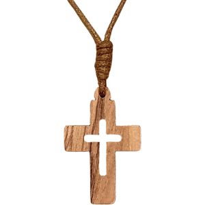 Trahoo-Ampals,Collier Marron Avec Croix Bois Olivier Authentique Fait Main À Jérusalem,Boite Kraft Cordon Jute,Cadeau Noël,Baptême, Communion,Fête Chrétienne,Anniversaire,Protection Voiture, Maison,B - Neuf