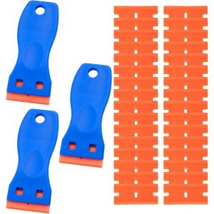 lbgwp60-3 Pcs Grattoir Pour Plaque Vitrocéramique Verre Plaque Grattoir Avec 30 Raclettes De En Plastique, Pour Enlever Les Étiquettes, A Colle, La Peintureautocollants Et Décalcomanies, Nettoyage De - Neuf