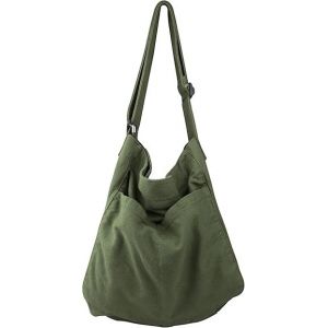 (Vert arm&eacute;e) 1 Pi&egrave;ce les Hommes, les Femmes sac Bandouli&egrave;re Sac Fourre-tout avec le Portefeuille Casual Multi-poches de Voyage Sac de Messager de Travail de Grande Capacit&eacute; Solide de Couleur Sac &agrave; Bandouli&egrave;re - Neuf