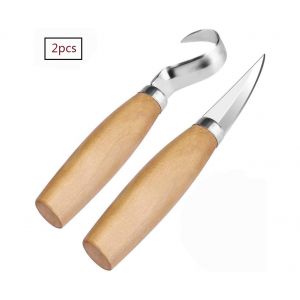 Ensemble de couteaux &agrave; sculpter avec manche et couteau &agrave; crochet pour le travail du bois - Neuf