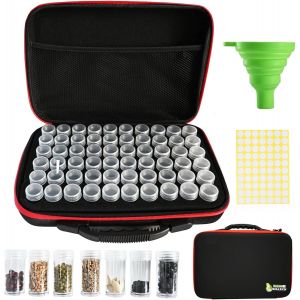 Ulteronixshop-Bo&icirc;te de rangement robuste &agrave; 60 fentes pour semences, organiseur de graines robuste avec poche zipp&eacute;e et &eacute;tiquette autocollante, pour fleurs, l&eacute;gumes, graines de l&eacute;gumes, graines d'herb - Neuf