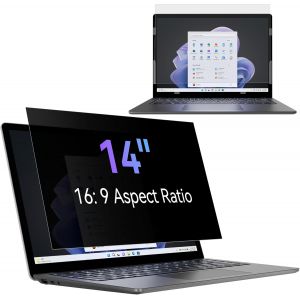 Filtre de Confidentialit&eacute; 14 Pouces Aspect 16:9, Film Ecran Ordinateur Confidentialit&eacute; Portable Compatible avec Lenovo/ThinkPad/Acer/Dell/HP/Asus/Sony, Amovible Anti-Lumi&egrave;re Bleu Protection Ecran PC - Neuf