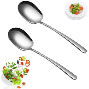 Kalanka-2 Pi&egrave;ces Cuill&egrave;re De Service, Grandes Cuill&egrave;res &Agrave; Long Manche Pour Soupe Pelle &Agrave; Salade En Inox Pour Cuisine Restaurant Buffet Banquet H&ocirc;tel Ustensiles De Cuisine Cuill&egrave;res De Table &Agrave; Long Ma - Neuf