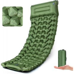 Blazeflux-Matelas De Camping Gonflable Ultra Leger (0.9kg) Oreiller Integre Et Pompe Pied, Epaisseur 10cm, Compact, Randonnee - Neuf