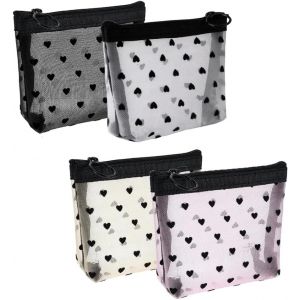 MAA-4 Pièces Petite Pochette Maquillage Trousse Mini Trousses de Toilette en Maille Trousse De Maquillage Trousse de Toilette Voyage pour Port Quotidien Accessoires Maquillage Voyage - Neuf