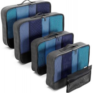 Organisateur De Voyage (Noir Moyen/Large) Organisateurs De Sac Pour Rangement Val . Bagage Cube Val Voyage. Pochette Rangement Voyage Un Sac Pour Val . Packing Cubes - Neuf