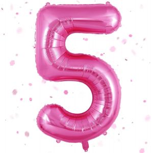 SJZG-Ballon Rose En Forme De Chiffre 101 Cm - Ballon Rose Chaud En Aluminium - 5,101 Cm - Ballon &Agrave; L'H&eacute;lium - D&eacute;coration D'Anniversaire Pour Enfants Filles Et Gar&ccedil;ons - Neuf