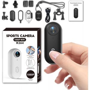 Mevronisshop-Cam&eacute;ra D'action Mini Wifi 1080p Full Hd, &Eacute;tanche 30m Support Magn&eacute;tique, 120&deg; Grand Angle, Contr&ocirc;le Par App Pour Animal/Moto/V&eacute;lo/Plong&eacute;e/Sports Extr&ecirc;mes (Noir) - Neuf