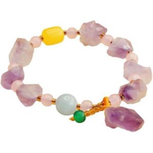 Eryi-- Bracelet Pierre Naturelle Femme - Perles Naturelles - Fait Main - Marque Française - Améthyste, Quartz Rose, Pierre De Lune, Citrine, Jade, Chakras - Qualité Premium - Neuf