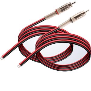 2PCS Câble de haut-parleur RCA, RCA câble audio vidéo,fiche RCA mâles Connecteur RCA Audio/Vidéo sans Soudure, pour Multimédia et CCTV (silver)¿1FT/0.3m¿ - Neuf