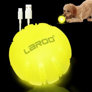 Luminous Dog Ball,Usb Charging Dog Toy Interactive Balls With Led Lights,Silicone Luminous Ball Training For Small,Medium And Large Dogs - Neuf