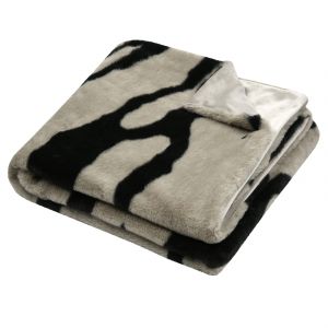 Plaid Doux Imprim&eacute; Z&eacute;br&eacute; - Neuf