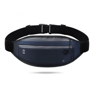 Sac banane pour homme et femme, sac banane réfléchissant imperméable avec prise casque, ceinture de course pour smartphone avec sangle élastique réglable bleu - Neuf