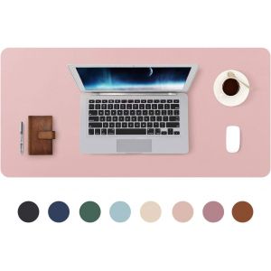 Sous-Main Bureau,Tapis de Bureau,Tapis de Clavier et Souris,Tapis de Portable,Pad &Eacute;criture,Mouse Pad,pour Bureau/Maison/Gaming,PU &Eacute;tanche + Su&egrave;de Antid&eacute;rapant 70 x 35cm (Rose) - Neuf