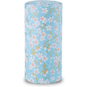 CMWS-Bo&icirc;te &agrave; th&eacute; japonaise (papier Yuzen Washi u2013 Sakura de Kyoto/bleu), fabriqu&eacute;e au Japon avec couvercle int&eacute;rieur herm&eacute;tique et &eacute;tanche &agrave; l'humidit&eacute;.200g - Neuf