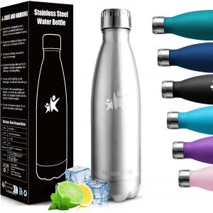 Gourde Isotherme - 500ml - Gourde Inox Sans Bpa, Gourde Sport Étanche, , Bouteille Isotherme, Processus De Revêtement En Poudre, Gourde Thermos, Gourde Metal Pour Running, Bureau, École - Neuf