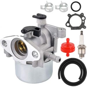 MEVRONISSHOP-Kit de carburateur pour Briggs & Stratton 799866 794304 796707 790845 799871 G&eacute;n&eacute;rateur de Tondeuse &agrave; Gazon 4 Cycles avec Bougie d'allumage, Joint, Filtre &agrave; Carburant - Neuf