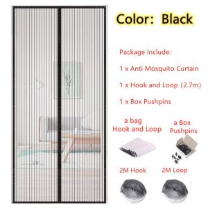Rideaux Anti-Moustiques D'été Chauds,Filet Magnétique En Maille,Fermeture Automatique,Écran De Porte,Rideau De Cuisine - Type Black Basic Type2-120 X 210cm - Neuf
