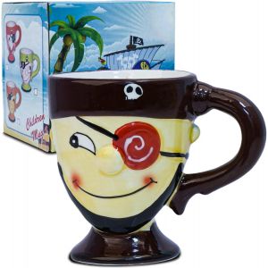 Eryi-Pirate Mug, Tasse À Café En Céramique 3d, Tasse De Pirate De Dessin Animé Pouvant Contenir 300 Ml De Votre Boisson Préférée, Cadeau Créatif Pour Hommes, Pères, Amateurs De Café (Brun) - Neuf