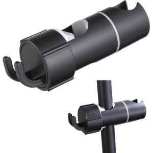 CHECARZHN--NO1-Support Douche Accroche Pommeau Accessoire - 16-27Mm À Diamètre Réglable, Chromé Conception Abs Support Douchette, Poignée Orientable À 360°Installation Simple, Adapté À La Barre Douch - Neuf