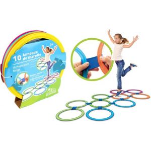 Eryi-- Anneaux De Marelle - Jeu D'extérieur Multicolore - Récréation En Plastique - 27 Cm X 27 Cm - Pour Enfant - Plein Air - Sauts - À Partir De 3 Ans - Neuf