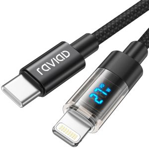 TRAHOO-C&acirc;ble USB C vers Lightning 2M [Certifi&eacute; MFi] C&acirc;ble USB C iPhone Chargeur Rapide Power Delivery Fil Lightning USB C pour iPhone 14 13 12 11 Pro Max Mini XR XS Max X 10 8 7 SE 2020, iPad -Noir - Neuf
