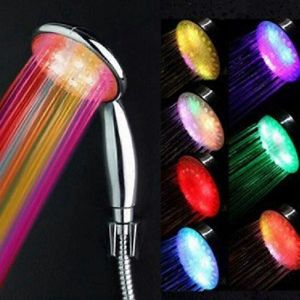 Pomme de douche LED,pomme de douche haute pression avec 7 lumières LED de couleur 2 types de modes de pluie économisent 40 % d'eau - Neuf