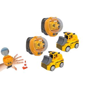 Lot de 2 voitures t&eacute;l&eacute;command&eacute;es pour enfants avec mini bulldozer rechargeable par USB - Neuf