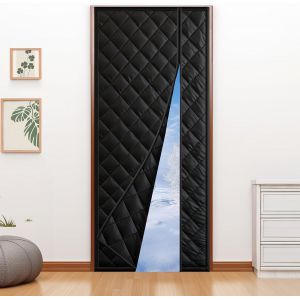 JEXNOVASHOP-Rideau Thermique Porte Magn&eacute;tique d'entr&eacute;e 90x210 cm &iquest; Adapt&eacute; aux Animaux, Coupe-Vent, &Eacute;conomique, Protection Contre Le Froid pour Portes de Cave, Balcon et Terrasse - Neuf