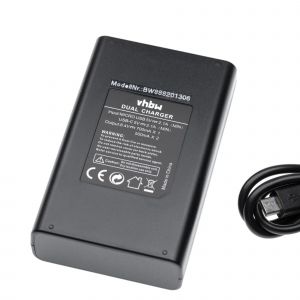 vhbw Chargeur USB double compatible avec Panasonic DMW-BLG10, DMW-BLG10E caméra action-cam - Station, témoin de charge - Neuf