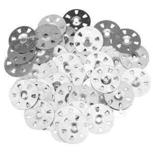 Lot de 100 Rondelles d'Isolation de 35 mm de Diamètre en Fer Galvanisé Thermoboard Joints à Ongles Fixes pour Isolation Thermique et Plaques de Plâtre - Neuf