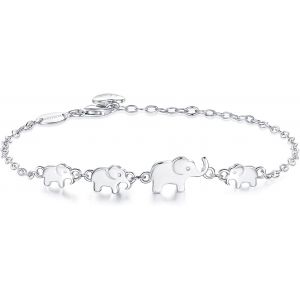 Meimie-Bracelet Pour Femme Argent Sterling 925 Éléphants Bracelet Pour Famille Générations Bijoux Animaux Cadeau Pour Grand-Mèremère Filles - Neuf