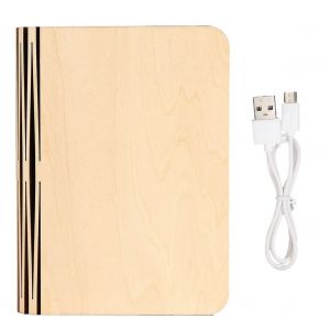Hjlian Lampe De Lecture Pliable En Bois, Pratique Et Portable, Chargement Usb, Veilleuse Decorative A Led (Petite Taille) - Neuf