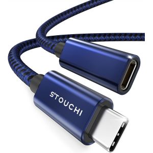 AYU-Câble d'Extension USB C 1M,Nouvelle Version TypeC 3.2 Mâle vers Femelle Charge Rapide et Transfert de Données Audio pour Galaxy Tab S8,Pad,M1 M2 Mac Mini/Pro,Galaxy S22,Chargeur Mag-Safe - Neuf