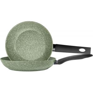 Checarzhn--No1-Eco Lot De 2 Poêles À Frire Vert 20 Cm Et 24 Cm - Neuf