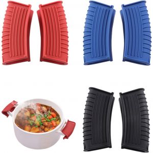 Poignées De Casseroles En Silicone, Protections Antidérapantes, Support De Poignée De Casseroles En Silicone, 3 Paires - Neuf