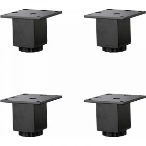 4Pcs Réglable en Hauteur pieds de Meuble (5 cm/2 po) en Alliage d'Aluminium de Canapé Table basse Lavabo Meuble de salle de Bain Pieds 5-40 cm Noir Mat avec des Vis - Neuf
