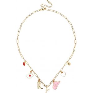 Kal-Collier À Breloques Initiales Or Pour Femmes, Cowgirl Occidentale Collier Pendentif Lettre Bottes De Cowboy Chapeau Collier Chaîne Trombone Tendance Cadeau De Bijoux - Neuf