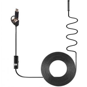 Endoscope Industriel 3-en-1 Intégré 6 LED IP67 Etanche USB Type-C pour Smartphones/PC Android - 7mm Sonde 1m Cordon Souple - Neuf