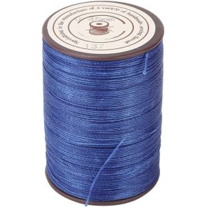 Chenquansarl-Cordon De Cire &Agrave; Coudre En Cuir, Fil Cir&eacute; R&eacute;paration De Chaussures, L'artisanat De Reliure, Bricolage, Ficelle Plate, Projets Couture En Polyester, Enduit De Bracelets(Bleu Royal) - Neuf