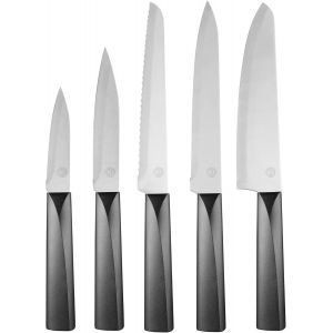 Letnerny-Set De 5 Couteaux D'office, Universel, À Viande, À Pain Et De Chef - Acier Inoxydable, Manche Ergonomique - Neuf