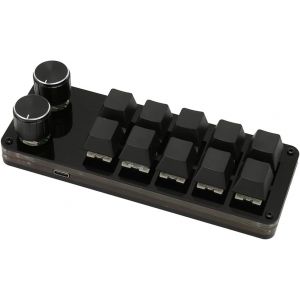 Clavier Programmable, 10 Touches, 2 Boutons, Interrupteur Bleu, Mini Clavier M&eacute;canique &Eacute;changeable &Agrave; Chaud, Clavier M&eacute;canique Programmable Usb C&acirc;bl&eacute;, Pour Les Jeux, La Bureautique Et Les M&eacute;dias - Neuf