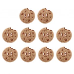 10Pcs Mignon Cookie Brodé Patch Dessin Animé Applique Brodé Coudre Sur Fer Sur Patch pour Sacs à dos Jeans Vestes Vêtements Costume - Neuf