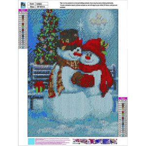 Peinture Au Diamant Complet,Bonhomme De Neige Arbre De Noël Peinture Au Diamant Diy 5d Mosaïque Peinture Numéro - Neuf