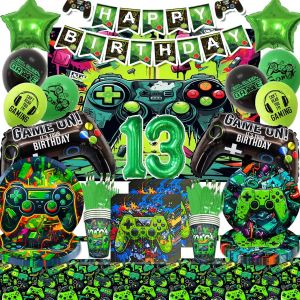 103 Pi&egrave;ces Vert Deco Gaming,2025 Nouveau Ballon 13 Ans Garcon,D&eacute;co (Kit Gar&ccedil;on 13 Ans) - Neuf