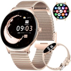 Montre Connect&eacute;e Femme Avec Appel Bluetooth, 1.43"" Amoled Hd Smartwatch Avec 120+ Modes Sport, Ip68 Fitness Activity Tracker Waterproof, Sant&eacute; Des Femmes/Calories/Spo2, Android Ios - Neuf