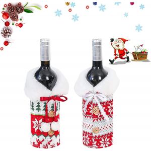 Pc De No&euml;l Bouteille De Vin De Couverture, De No&euml;l Bouteille De Vin De Couverture, D&eacute;coration De No&euml;l Sacs Pour Bouteilles, No&euml;l, Cadeau De Vin Sacs, Pour Habiller La Bouteille De Vin Pour Le Cadeau - Neuf