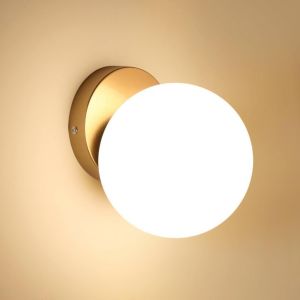 Ulteronixshop-Applique Murale Int&eacute;rieure, Applique Murale Chambre, Lumiere Murale Interieur Boule E27, Lampe Murale Interieur De Mur Abat-Jour En Verre 15cm Pour Chambre, Salon, Couloir (Sans Ampoule - Neuf
