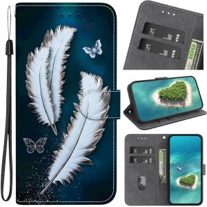 Kal-Étui Pour Samsung Galaxy A55 5g,Coque Housse En Cuir À Clapet Motifs Peinture Animaux Ou Fleurs Ou Papillons Antichoc Bourse Poche Pour Samsung Galaxy A55 5g,Coloré -2 - Neuf